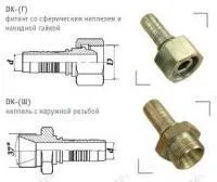 Фитинги DK для РВД со сферическим ниппелем и накидной гайкой