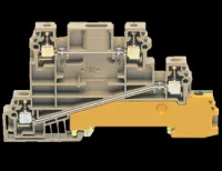 DLI 2,5 PE/L/L BG Проходная трехуровневая клемма 2х2+1 соединения, бежевая