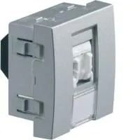 Розетка информационная Systo 45X45, RJ45 Кат. 5e STP или SFTP 8 конт, RAL9006 цвет титан