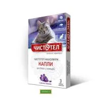 Капли Чистотел МАКСИМУМ от блох и клещей для кошек №3. С601